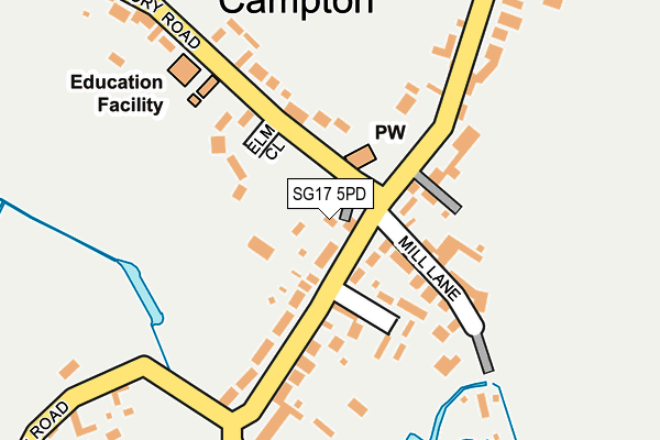 SG17 5PD map - OS OpenMap – Local (Ordnance Survey)