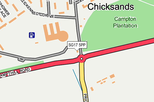 SG17 5PP map - OS OpenMap – Local (Ordnance Survey)