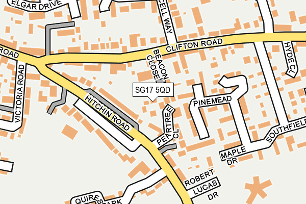 SG17 5QD map - OS OpenMap – Local (Ordnance Survey)