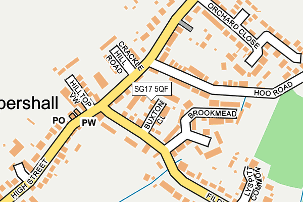 SG17 5QF map - OS OpenMap – Local (Ordnance Survey)