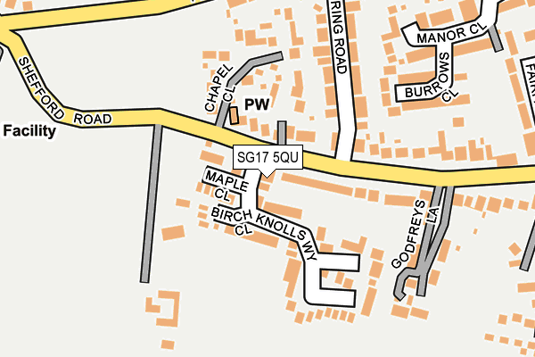 SG17 5QU map - OS OpenMap – Local (Ordnance Survey)