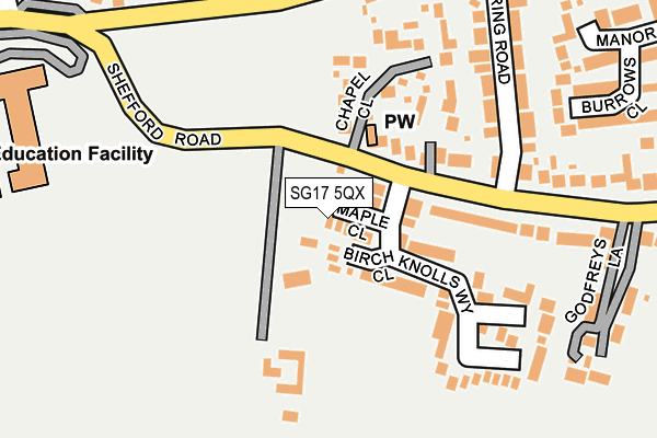 SG17 5QX map - OS OpenMap – Local (Ordnance Survey)