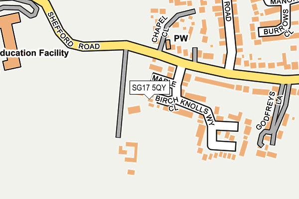 SG17 5QY map - OS OpenMap – Local (Ordnance Survey)