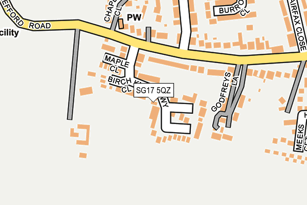 SG17 5QZ map - OS OpenMap – Local (Ordnance Survey)