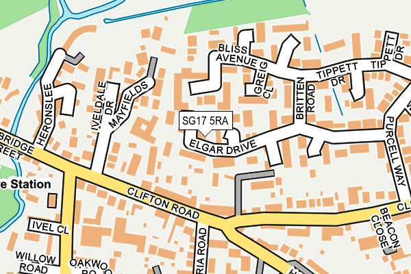 SG17 5RA map - OS OpenMap – Local (Ordnance Survey)