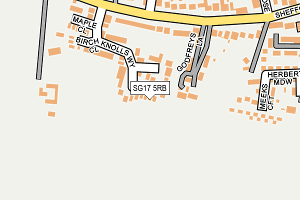 SG17 5RB map - OS OpenMap – Local (Ordnance Survey)