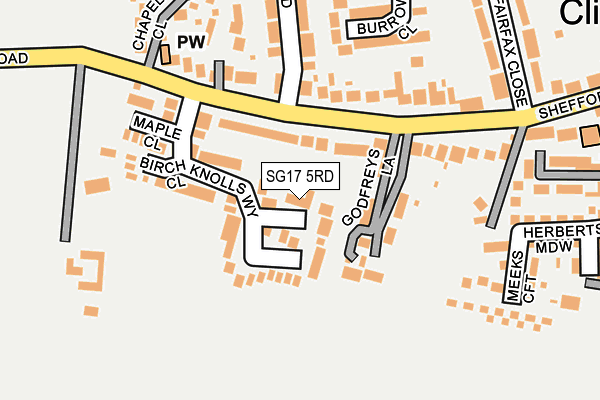 SG17 5RD map - OS OpenMap – Local (Ordnance Survey)