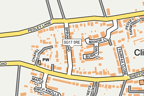 SG17 5RE map - OS OpenMap – Local (Ordnance Survey)