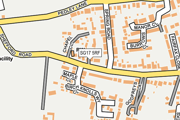 SG17 5RF map - OS OpenMap – Local (Ordnance Survey)