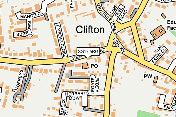 SG17 5RG map - OS OpenMap – Local (Ordnance Survey)