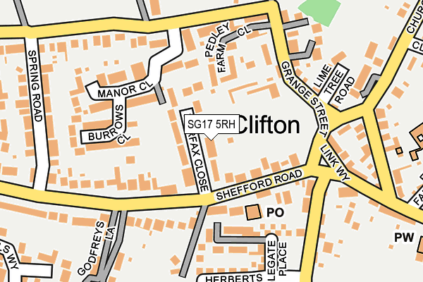 SG17 5RH map - OS OpenMap – Local (Ordnance Survey)