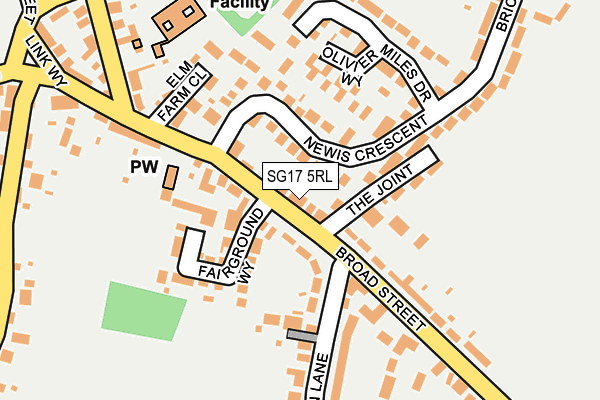 SG17 5RL map - OS OpenMap – Local (Ordnance Survey)