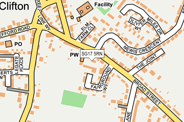 SG17 5RN map - OS OpenMap – Local (Ordnance Survey)
