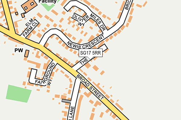 SG17 5RR map - OS OpenMap – Local (Ordnance Survey)
