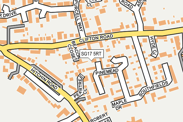 SG17 5RT map - OS OpenMap – Local (Ordnance Survey)