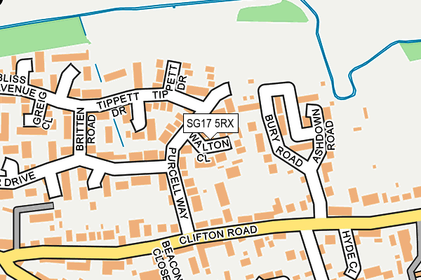 SG17 5RX map - OS OpenMap – Local (Ordnance Survey)