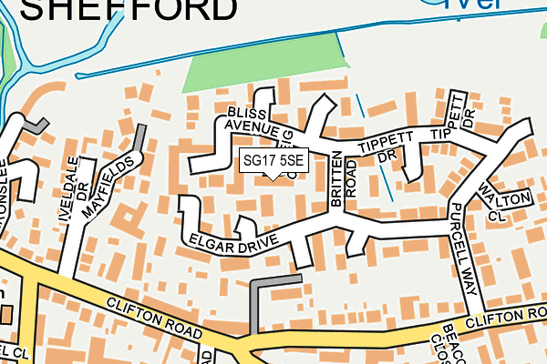 SG17 5SE map - OS OpenMap – Local (Ordnance Survey)