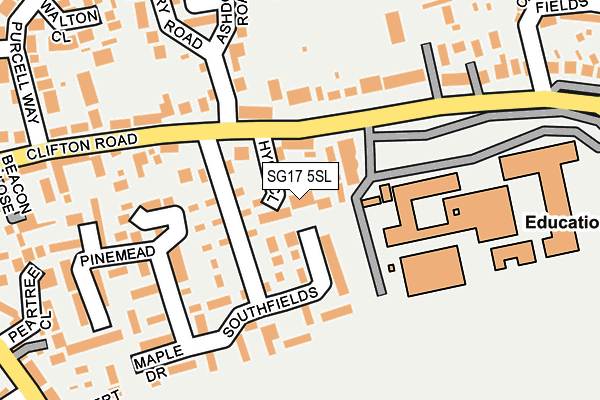 SG17 5SL map - OS OpenMap – Local (Ordnance Survey)