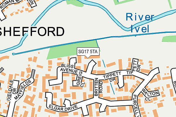 SG17 5TA map - OS OpenMap – Local (Ordnance Survey)