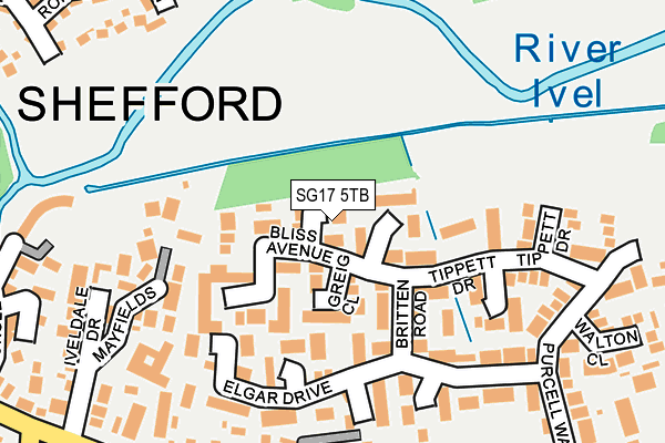 SG17 5TB map - OS OpenMap – Local (Ordnance Survey)