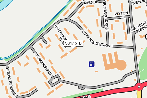 SG17 5TD map - OS OpenMap – Local (Ordnance Survey)