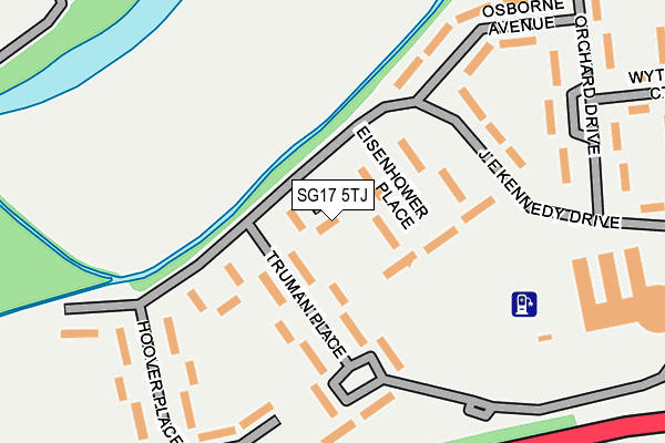 SG17 5TJ map - OS OpenMap – Local (Ordnance Survey)
