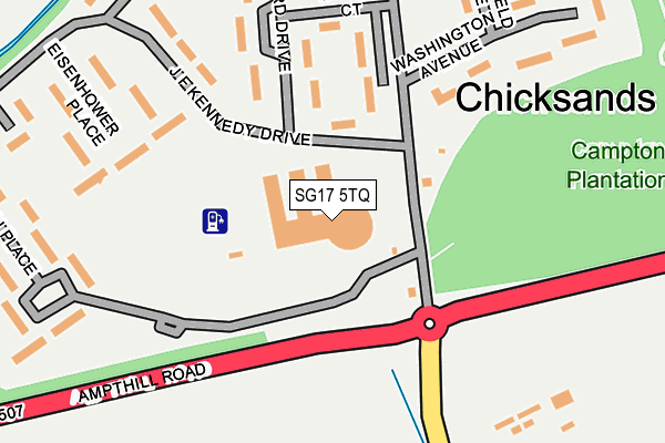 SG17 5TQ map - OS OpenMap – Local (Ordnance Survey)