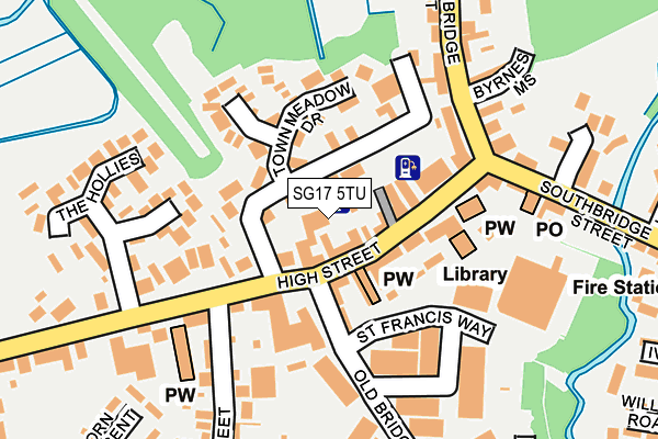 SG17 5TU map - OS OpenMap – Local (Ordnance Survey)
