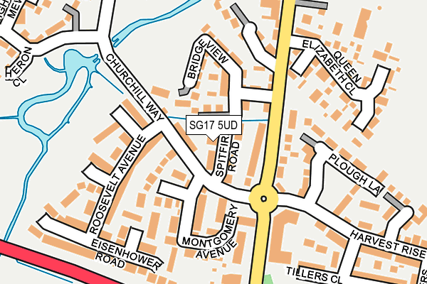 SG17 5UD map - OS OpenMap – Local (Ordnance Survey)