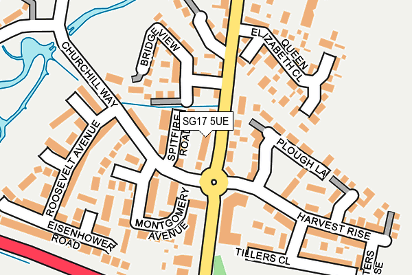 SG17 5UE map - OS OpenMap – Local (Ordnance Survey)