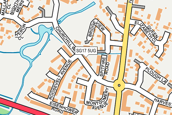 SG17 5UG map - OS OpenMap – Local (Ordnance Survey)