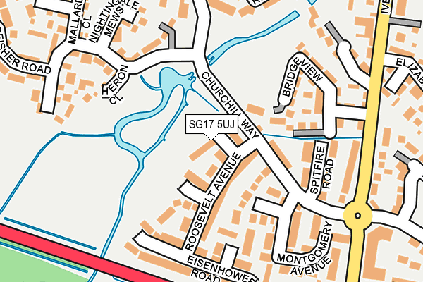 SG17 5UJ map - OS OpenMap – Local (Ordnance Survey)