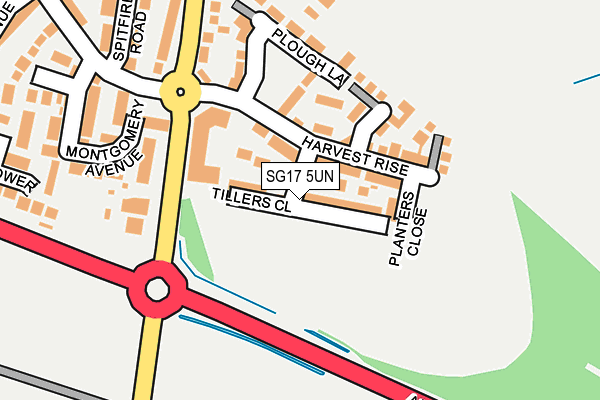 SG17 5UN map - OS OpenMap – Local (Ordnance Survey)