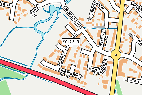 SG17 5UR map - OS OpenMap – Local (Ordnance Survey)