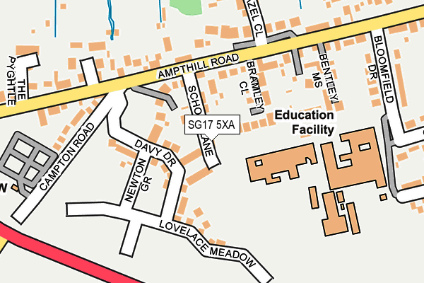 SG17 5XA map - OS OpenMap – Local (Ordnance Survey)