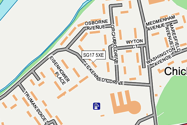SG17 5XE map - OS OpenMap – Local (Ordnance Survey)