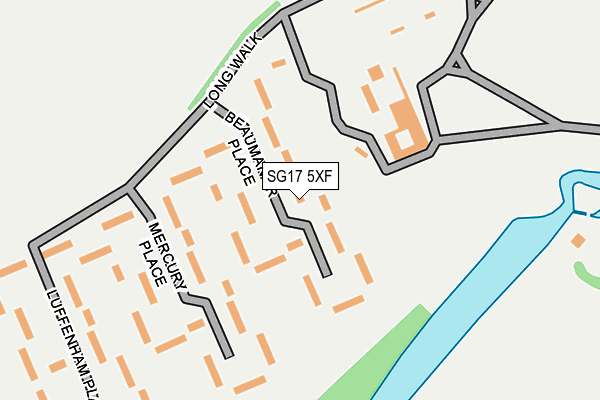 SG17 5XF map - OS OpenMap – Local (Ordnance Survey)
