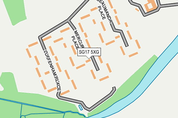 SG17 5XG map - OS OpenMap – Local (Ordnance Survey)