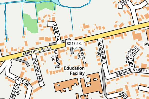 SG17 5XJ map - OS OpenMap – Local (Ordnance Survey)