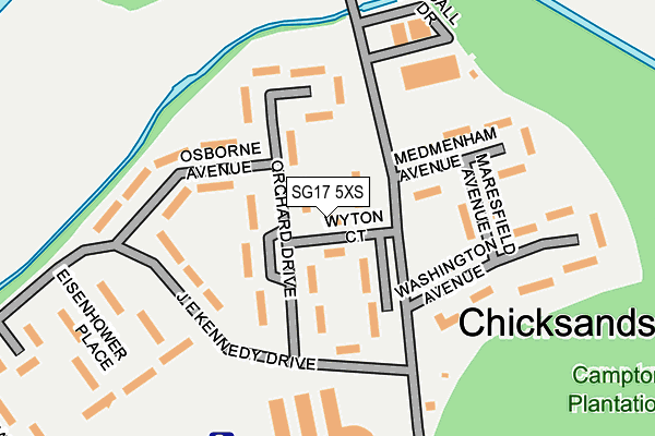 SG17 5XS map - OS OpenMap – Local (Ordnance Survey)