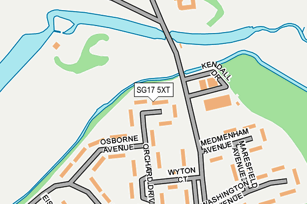 SG17 5XT map - OS OpenMap – Local (Ordnance Survey)