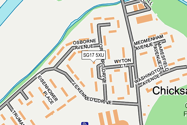 SG17 5XU map - OS OpenMap – Local (Ordnance Survey)