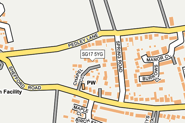 SG17 5YG map - OS OpenMap – Local (Ordnance Survey)