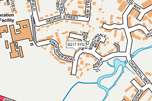 SG17 5YQ map - OS OpenMap – Local (Ordnance Survey)