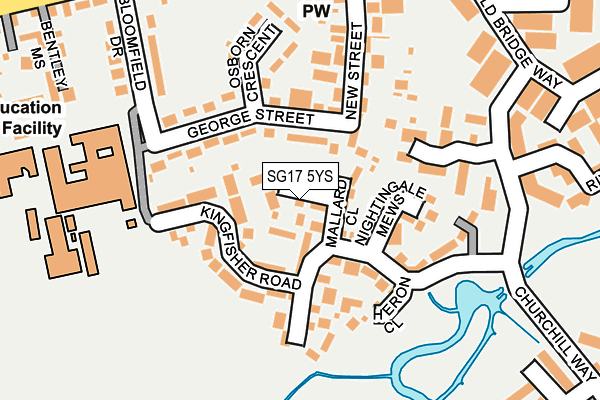 SG17 5YS map - OS OpenMap – Local (Ordnance Survey)