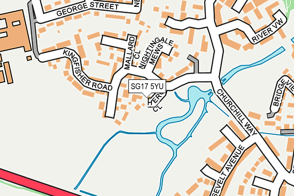 SG17 5YU map - OS OpenMap – Local (Ordnance Survey)