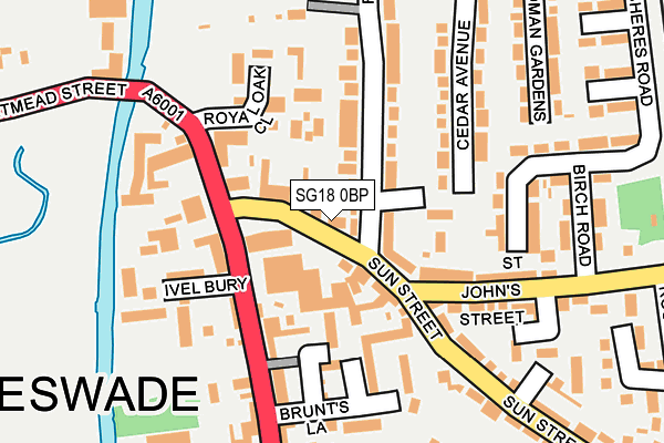 SG18 0BP map - OS OpenMap – Local (Ordnance Survey)