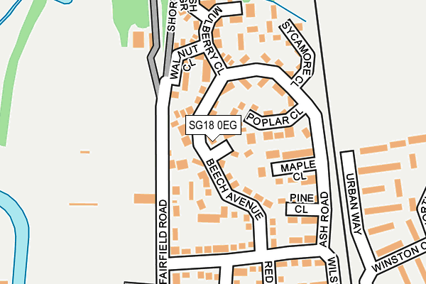SG18 0EG map - OS OpenMap – Local (Ordnance Survey)