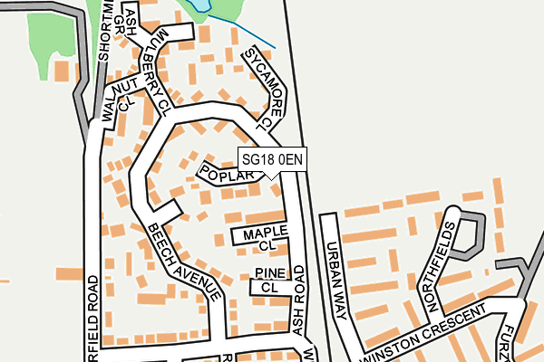 SG18 0EN map - OS OpenMap – Local (Ordnance Survey)