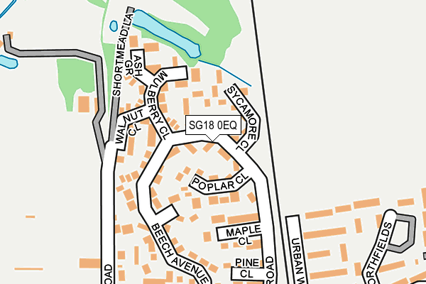 SG18 0EQ map - OS OpenMap – Local (Ordnance Survey)